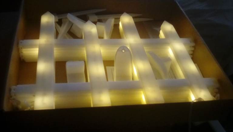 White Light Up Picket Fence Christmas Decoration