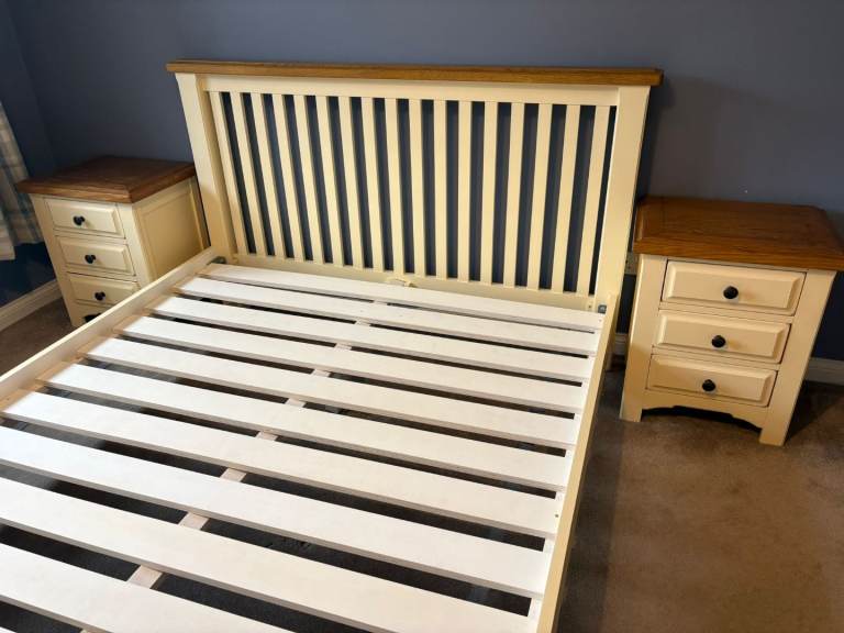 King-size bed, bedside tables and tall boy