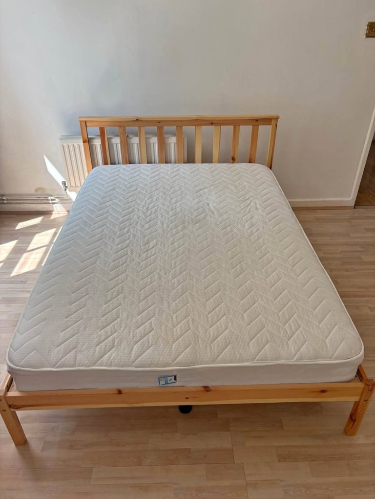 Pine Wooden Double bed (can deliver) 
