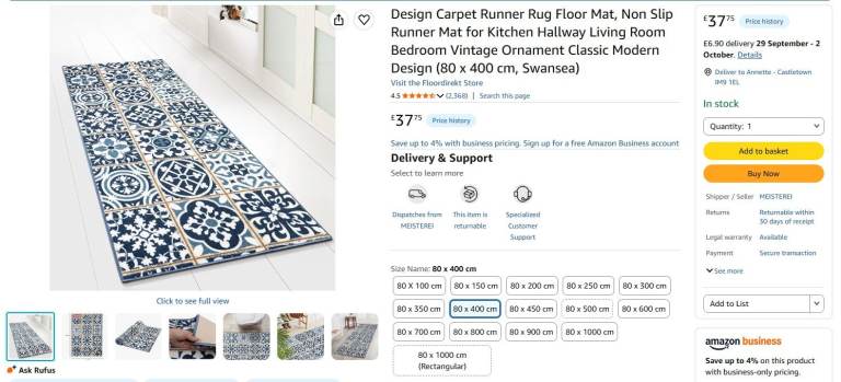 4m long hallway runner rug