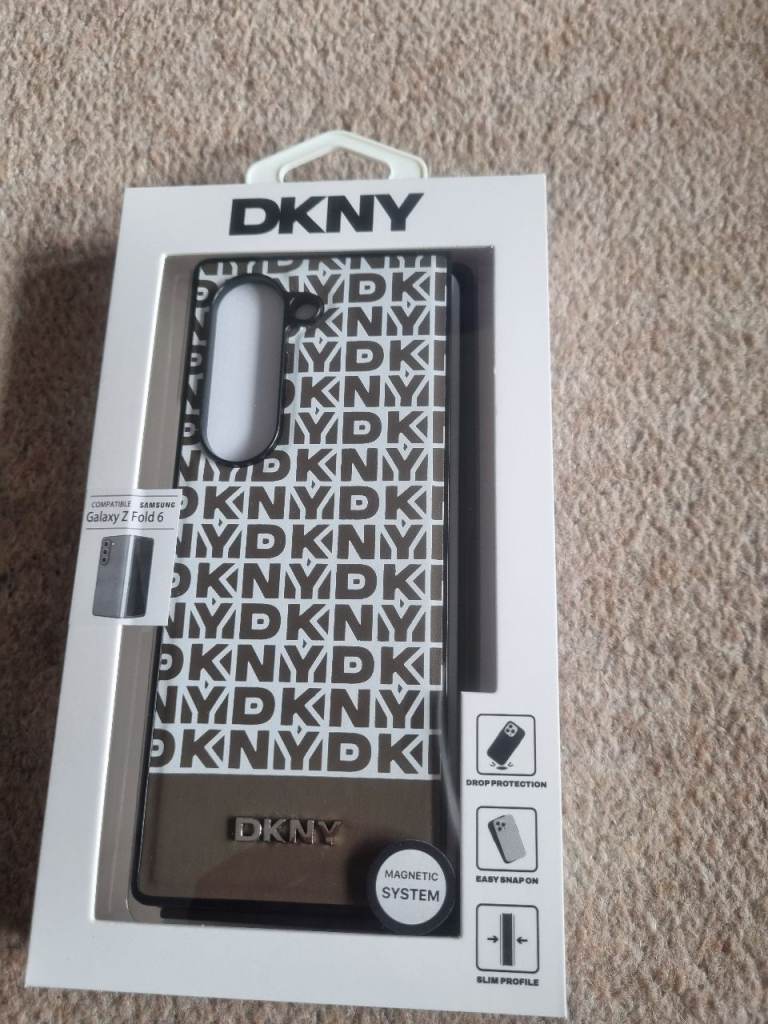 DKNY Samsung Galaxy Z Fold 6 Phone Case - Black/White, New