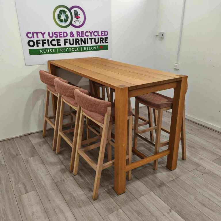 Orangebox Poseur Table Set w/ 6 Missana Stools – Designer Breakout Style