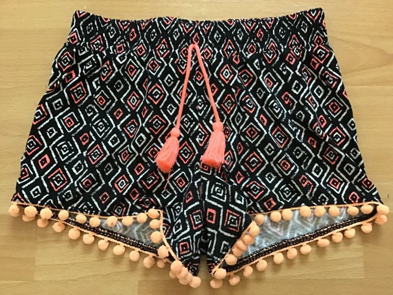 ‘Matalan’ Girls Aztec Pompom Neon Tassel Shorts, Age 5 Years