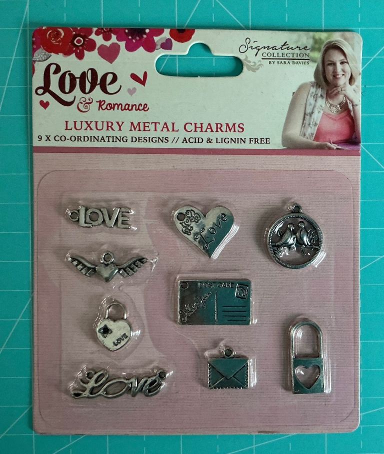 Sara Davies Signature Collection Love & Romance Metal Charms x9