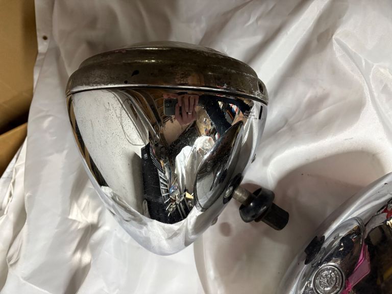 Lucas MBL 147 King of The Road Headlamp’s In Chrome Classic Car Vintage