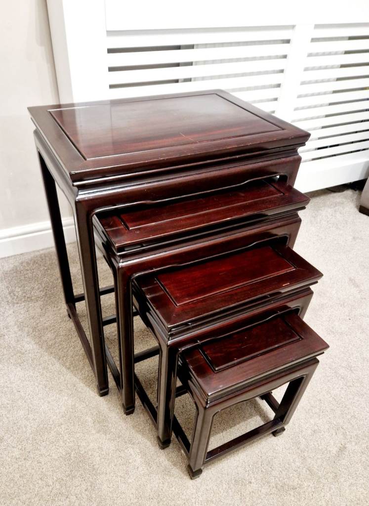 Nest of 4 Chinese Rosewood Tables