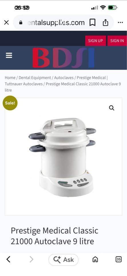 Prestige Autoclave 
