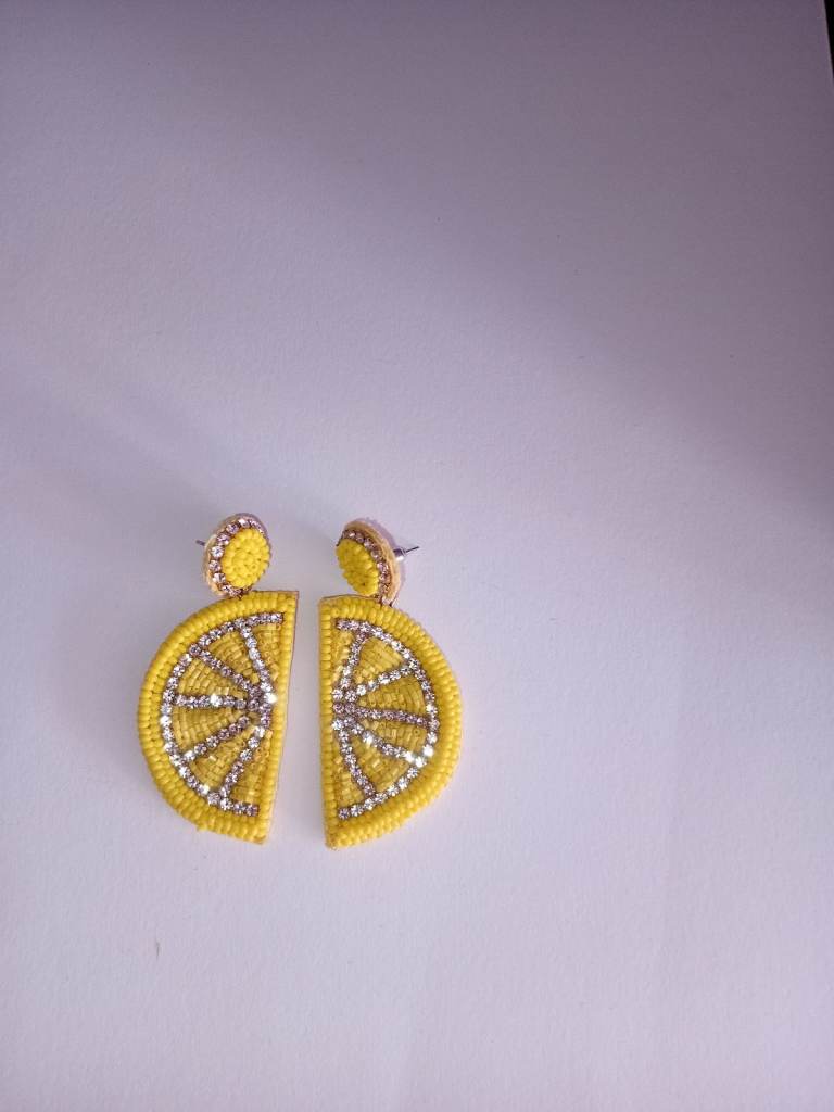 Yellow Earrings(fruit design)