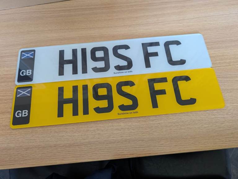 Private registration plate hibs fc