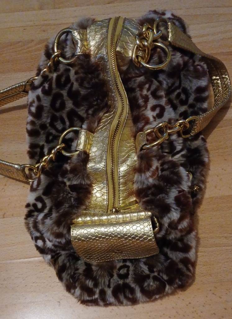 Furry Animal Print Handbag 