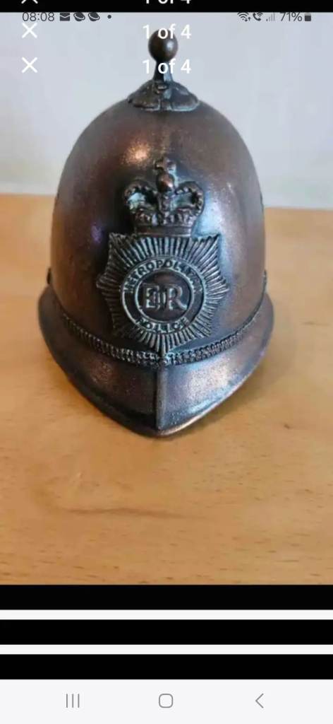 Metal police helmet ornaments 
