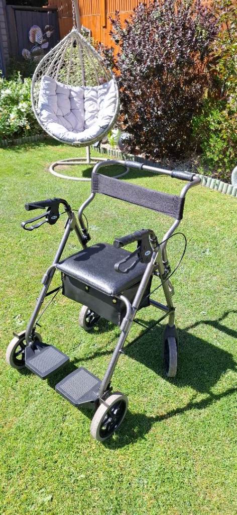 Days Grey Rollator Walker with Seat & Footrests - Very Good Condition