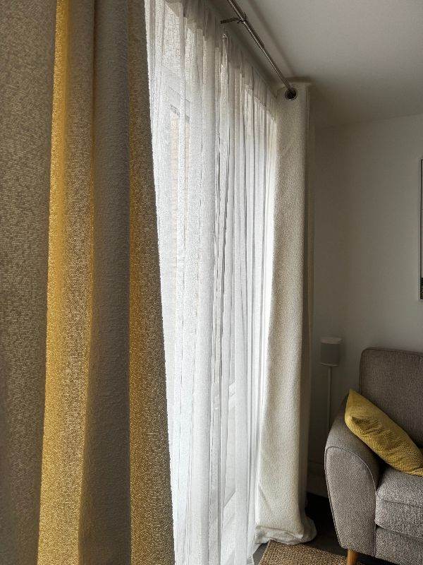 Pair of Dunelm Churchgate Woodhouse Boucle Eyelet Curtains - Ivory 