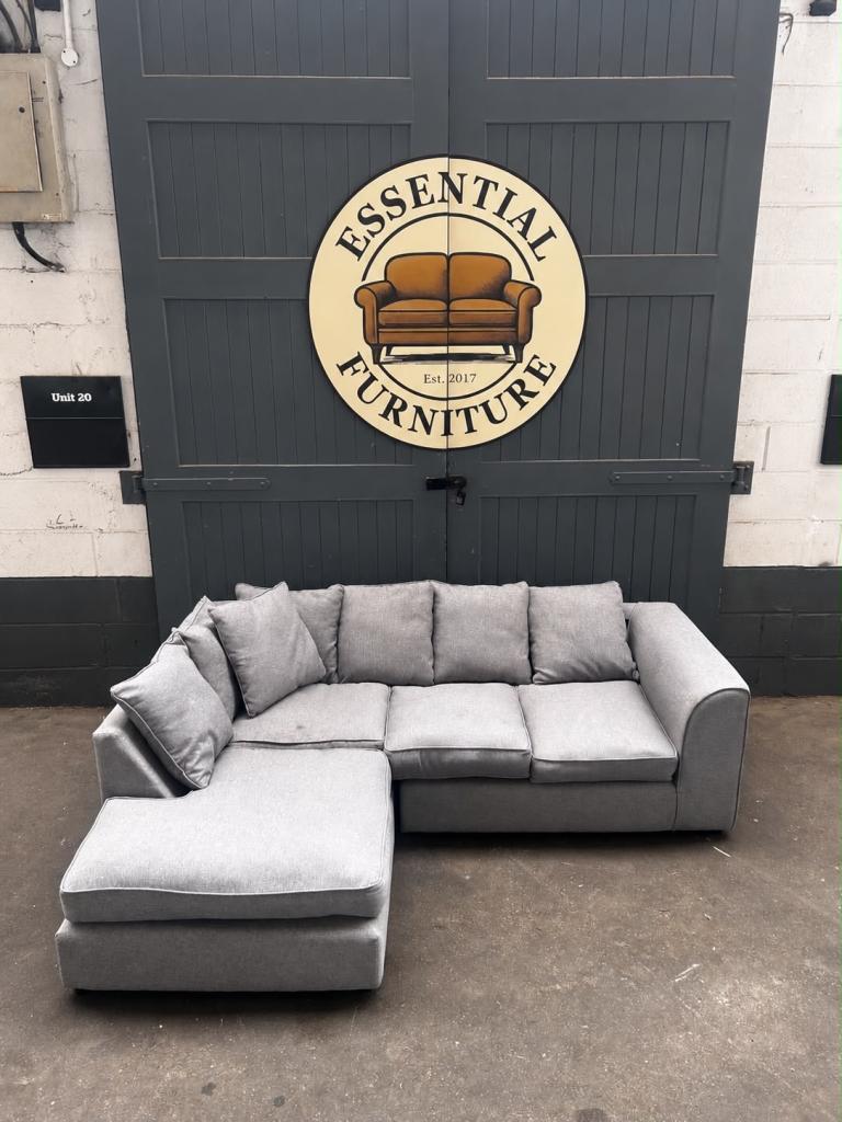 Grey modern L shape sofa, FREE DELIVERY 
