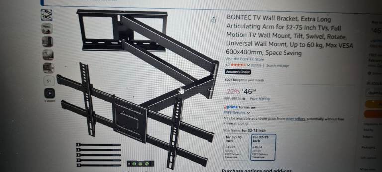 FREE TV Wall Bracket NEW in Box.