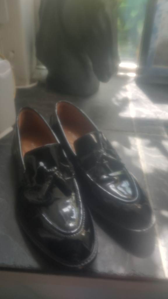 Black Patent Leather Tassel Loafers size 5 - Size 5, Good Condition