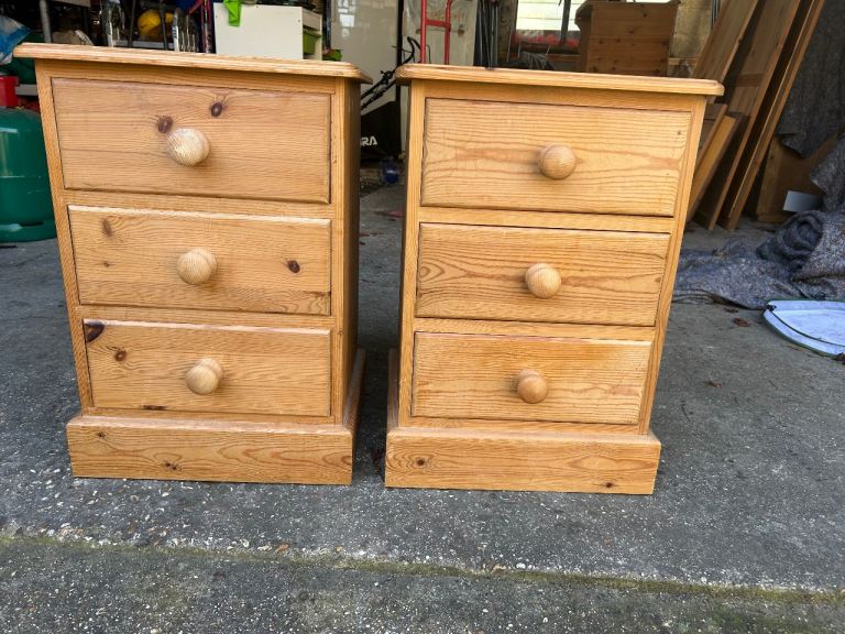 Solid chunky pine bedside tables. Possible delivery 