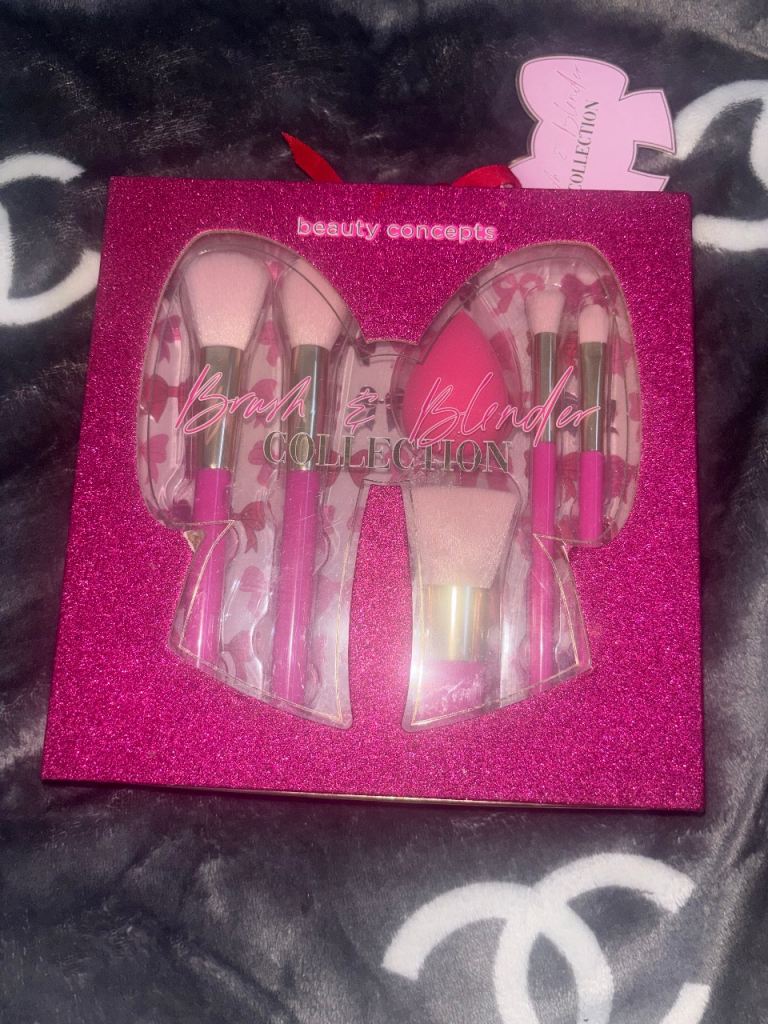 New Beauty Concepts Brush & Blender Collection Set – Pink