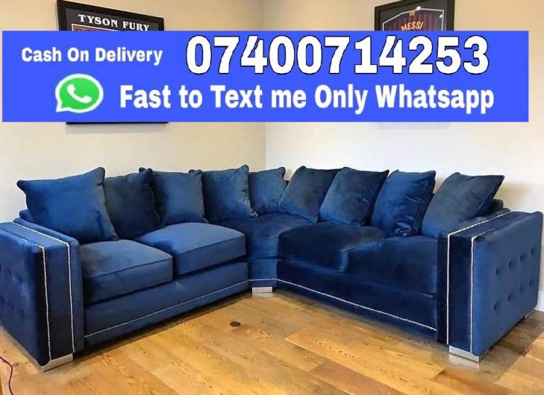 Fresh stock Chesterfield Soft Fabric Corner/ 3&2 Seater Sofa - fast delivery