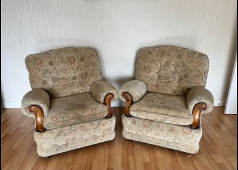 2 upholstered sofa armchairs ~ smoke free/ pet free home (£40 each) -both for £60