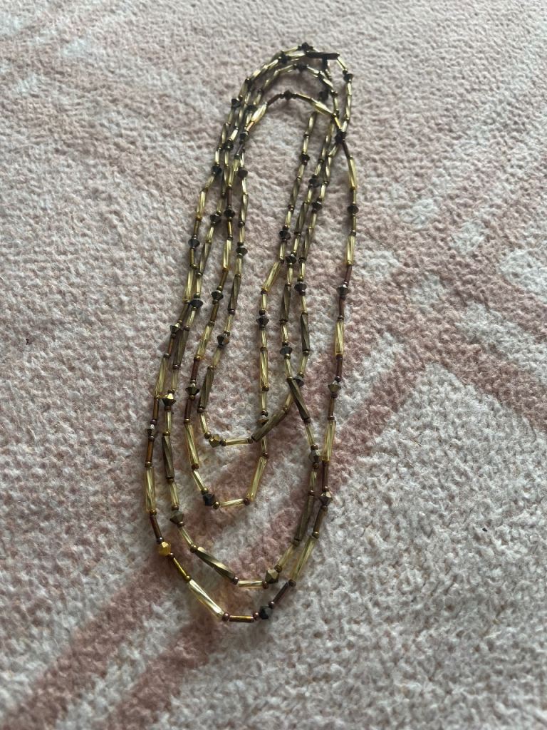 Long Multicoloured Beaded Necklace – Good Condition