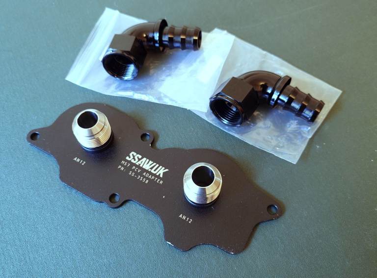 BMW (E46) M47/M57 CCV PCV Take-Off Plate + AN12 Fittings: NEW & UNUSED - Diesel - Engine