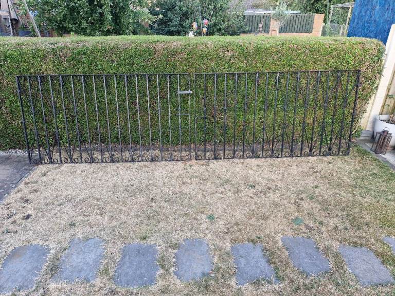 Pair of Black Wrought Iron Garden Gates – Used Good Condition
