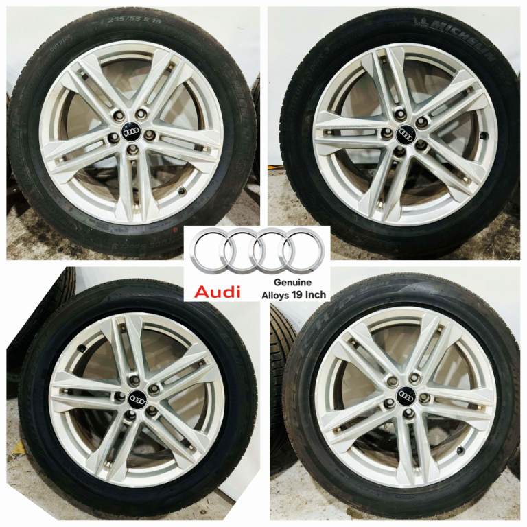 AUDI Q5 19 INCH ALLOY WHEELS × 4 WITH MICHELIN TYRES LIKE NEW 235 55 19 GENUINE
