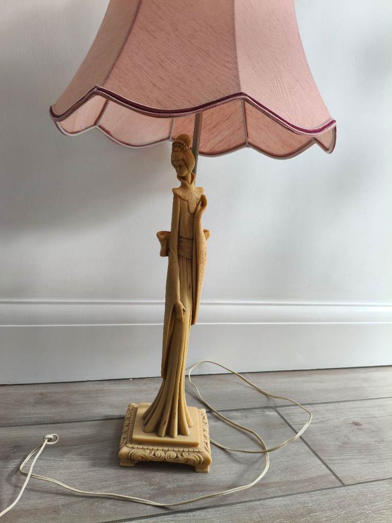 Elegant mock ivory lamp stand and shade
