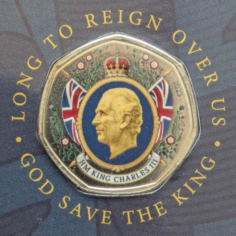 UK 50p shaped commemorative - King Charles IIIcoin token