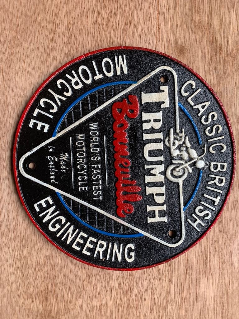Brand new Triumph Bonneville cast sign 
