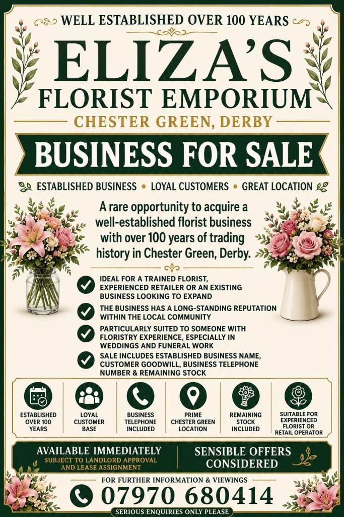 Business & Lease Opportunity - Chester Green ,Derby 