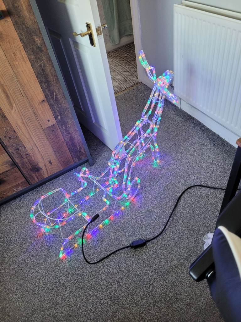 Indoor / outdoor reindeer & sleigh Christmas lights