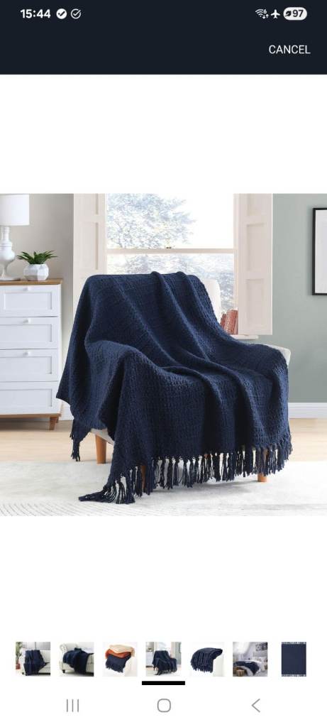 Beautiful and very comfy navy blanket for sale 