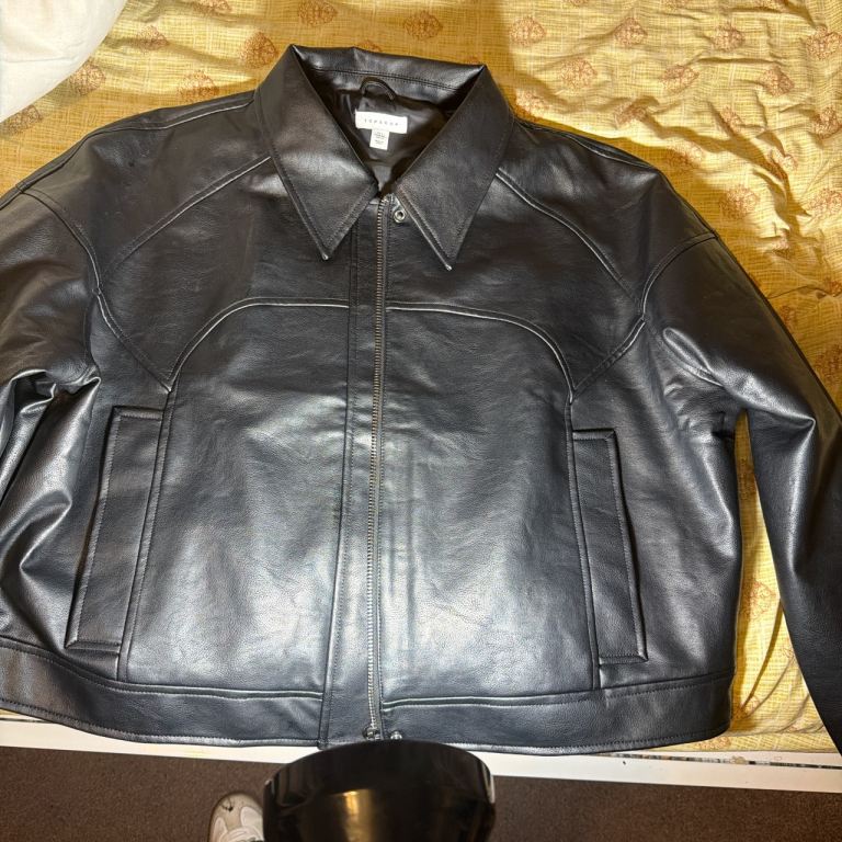 Top shop black leather jacket 