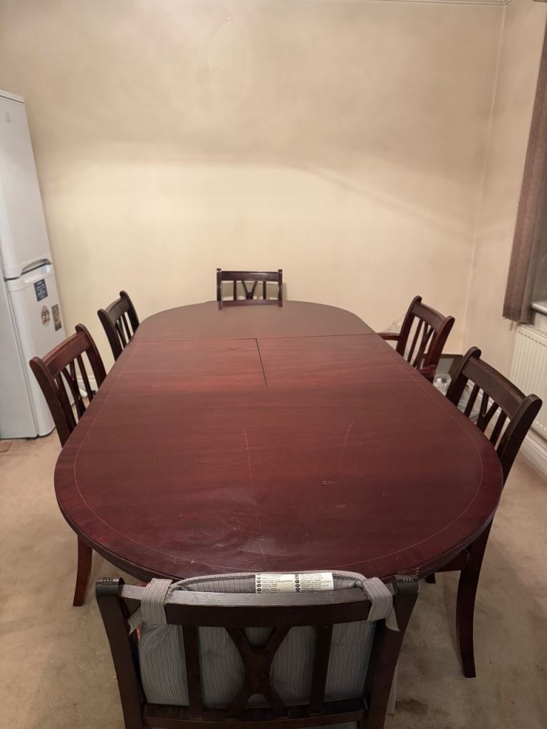 6 seater dining table with chairs