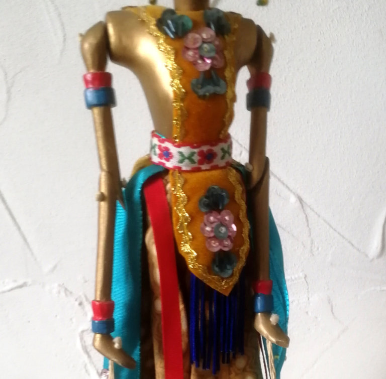 Rod Puppet Ukuran Name Arjuna Sequin Detail With Stand Made In Indonesia