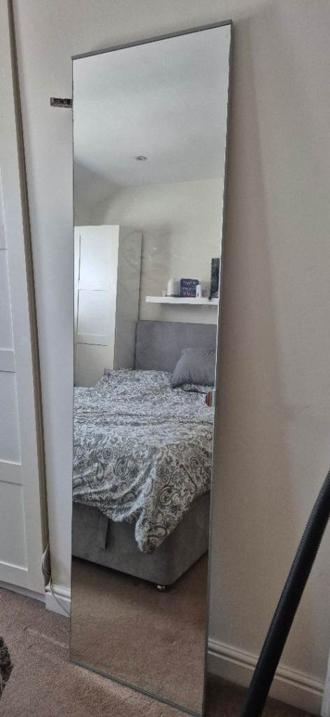 Full-Length Silver Frame Mirror – Good Condition