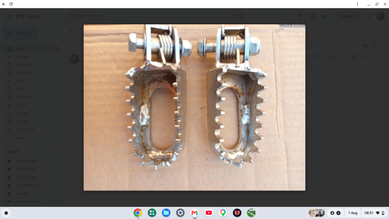 Trials Universal Footrests (used) Good condition.