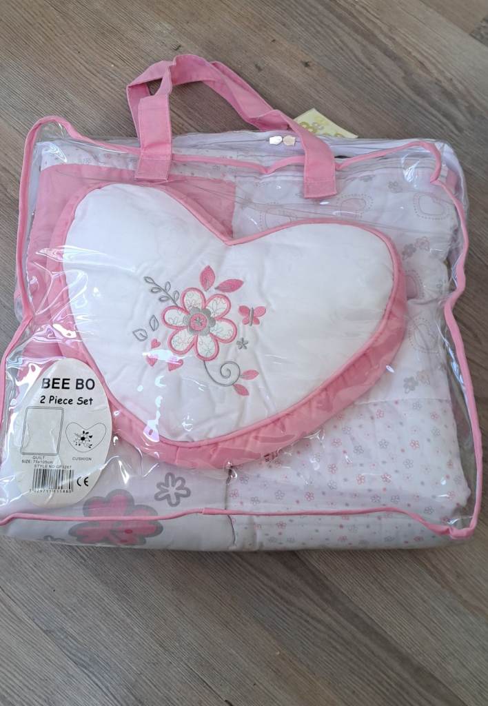 Baby 2 piece quilt & cushion set