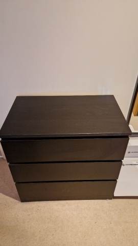 ikea malm 3 drawer dresser black brown Modern 3 Drawer Dresser Black main image 0