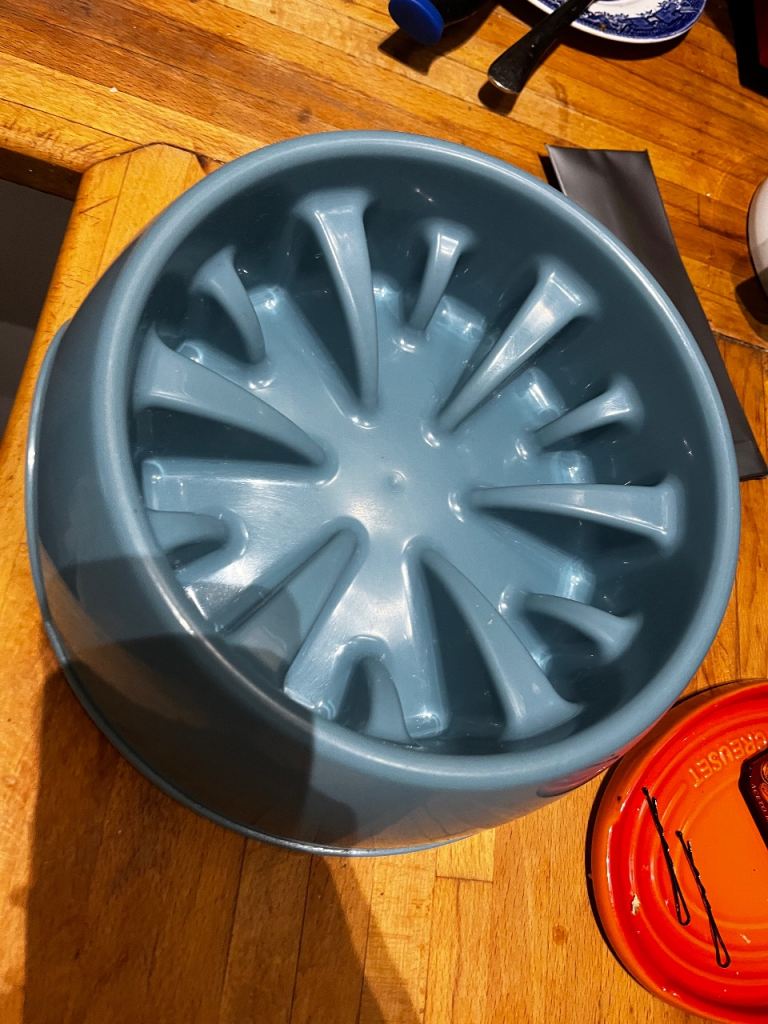 Blue Slow Feeder Dog Bowl