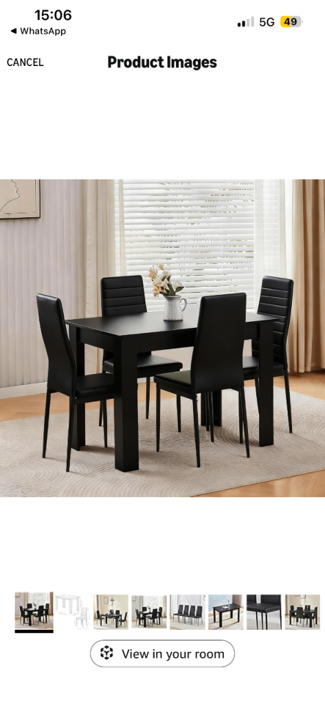 Dining table and 4 chairs 