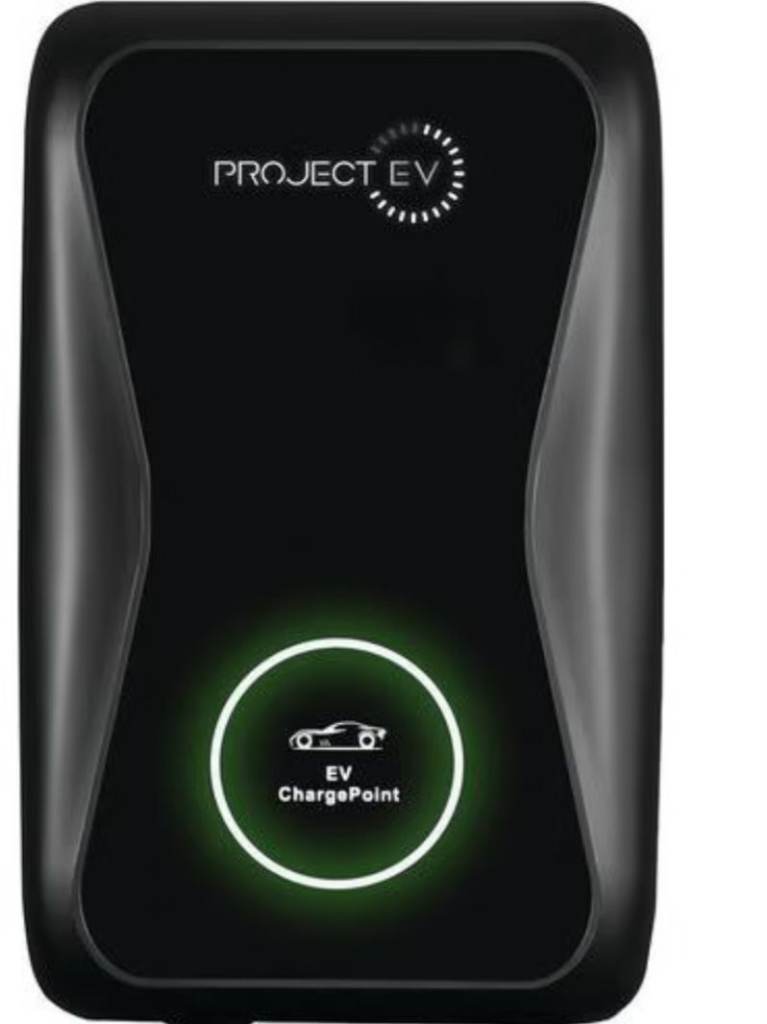 Project EV electric vehicle charging point, specifically a 7.3kW Pro Earth model. 