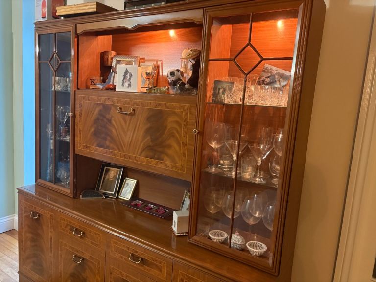 Wooden Display Cabinet + matching display sideboard