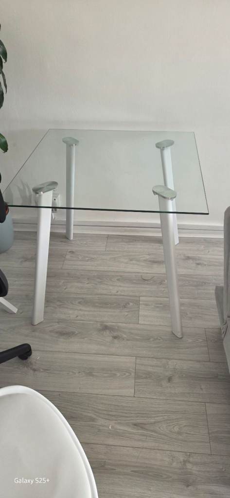 Glass dining table & 2 chairs £50 | Offers Welcome 