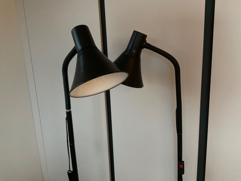 2 x dark grey/black floor lamps