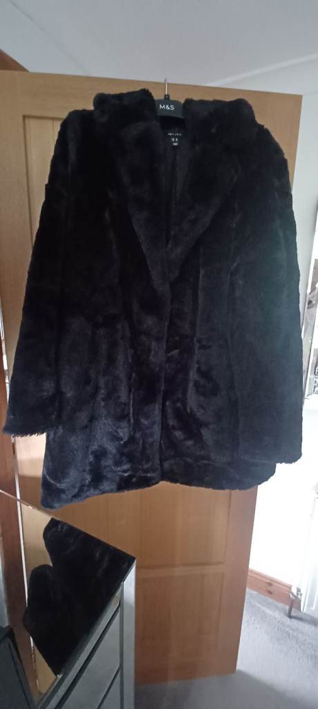 Faux Fur Black Coat