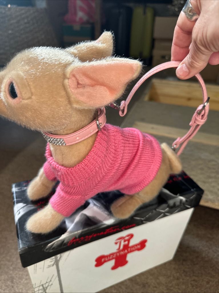 FuzzyNation Chihuahua Soft Toy – Pink Jumper, Good Condition