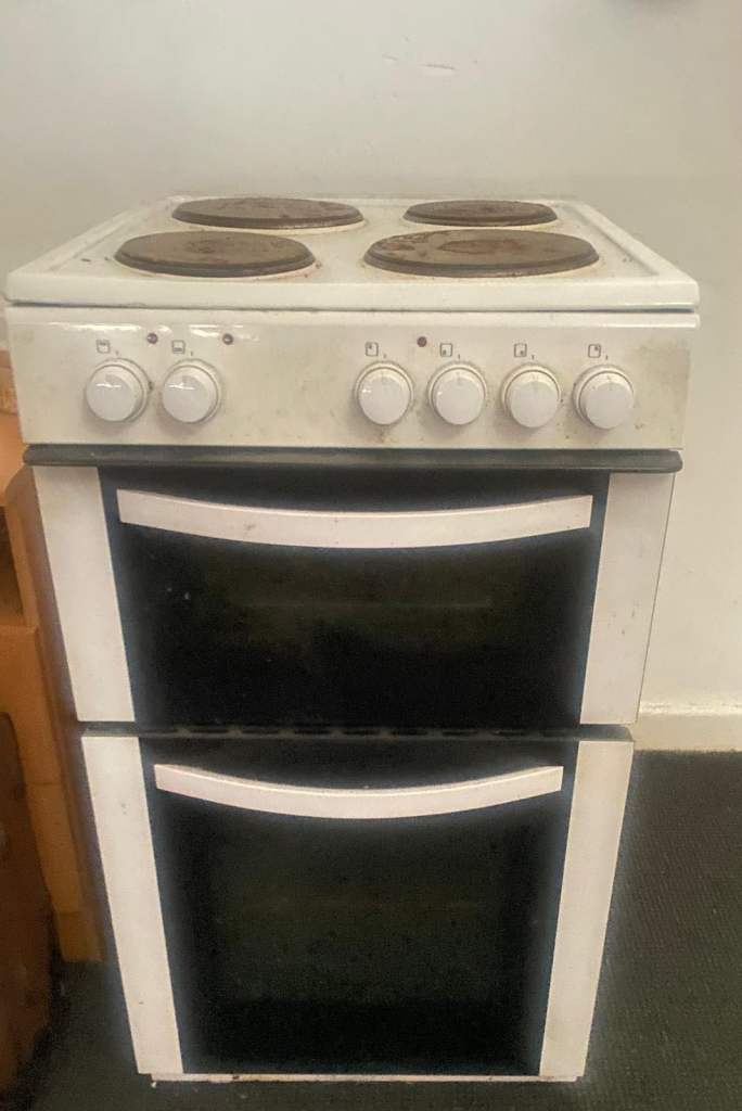White Freestanding Electric Cooker with Double Oven